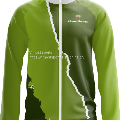 2022 Green Custom Sublimation Jacket Design for You with White Zipper