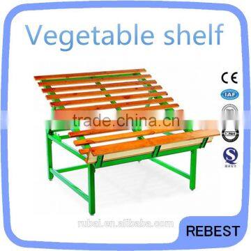 Product display wooden vegetable shelf