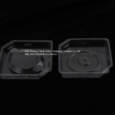 transparent vacuum forming packaging double blisters plastic PET blister trays