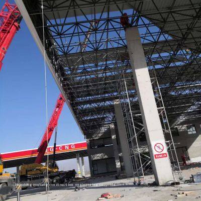 ShanDong Cost of Gas Station Canopy Steel Structure