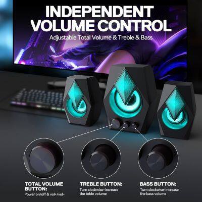 Professional Big Power S128 2.1 Computer Wired Speaker Hi-fi Audio System Multimedia Waterproof Portable Smart Speaker photo-3