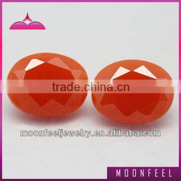 Orange oval shape wholesale gemstones in CZ milk