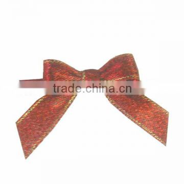 pre tied polyester satin ribbon bow with wire twist