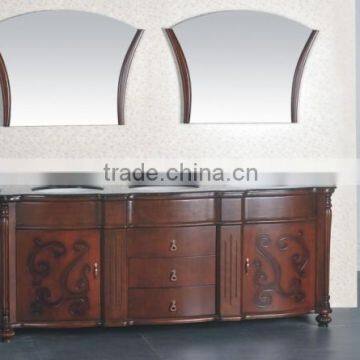 Three basin fan mirror European style antique bathroom cabinets direct