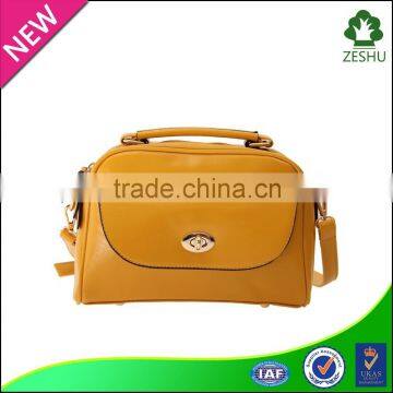 Yellow Leather Handbags Made in China for Ladies