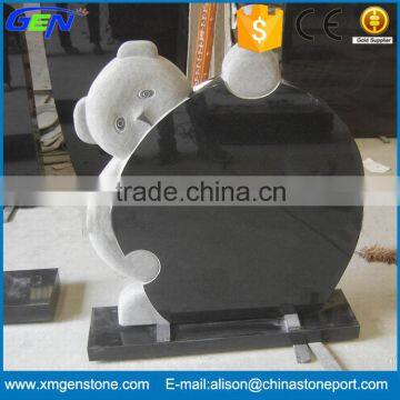 Cute Bear Design Children Black Granite Monuments                        
                                                Quality Choice