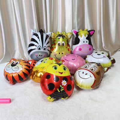 Huge Animal Head Safari Foil Balloon Inflatable Air Ballon Happy Birthday Christmas Cartoon Balloons Party Decorations Supplies