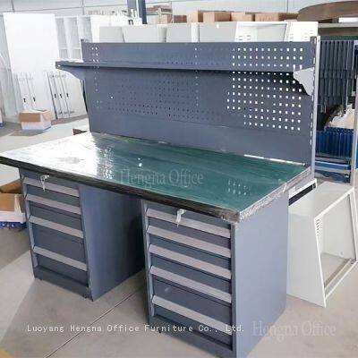 Hengna Industrial Workbench | Steel Tool Bench with Pegboard & Drawers / HN-MW07 / Workstation for Heavy Duty Maintenance