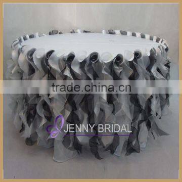 TC055B China wholesale black and white ruffles table skirting designs