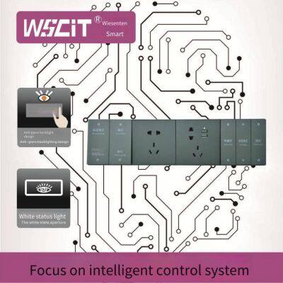Double - Gang Gold Switch Sockets, Gold - Brushed Switch Panels for Wall Switches, Three - Way Double - Control Fluorescent Large Panels in Champagne Gold