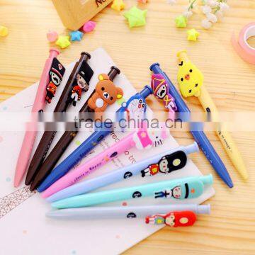 promotion cute cartoon character plastic ballpoint pen