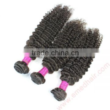 2014 top quality wholesale raw natural color kinky curly brazilian remy hair