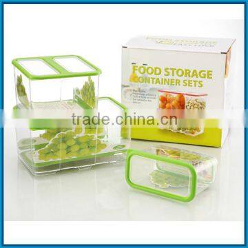 Plastic 3pc food storage boxes