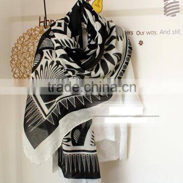 Sun Flower Printed Travelling Sun Protection Fashion Lady Pashmina Shawl