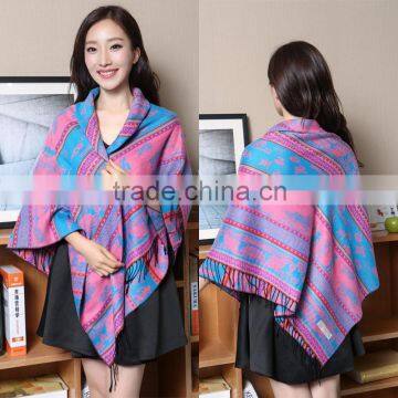 Antique Jacquard Wool Square Shawl