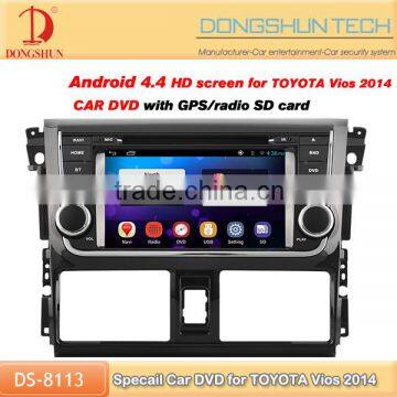 hotsale android 7 inch 2 din car DVD player for toyota vios 2014 connect to mobile