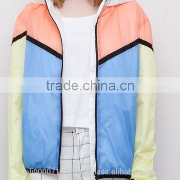 Girls fashion light jacket contrast fabric