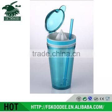 plastic double wall snack tumbler and snack cup