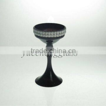 Tall glass candle holders with bling wholesale for home decoration or wedding