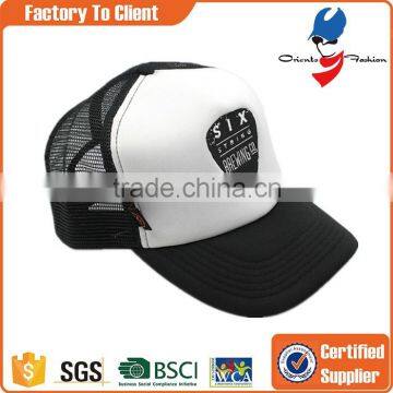 black and white plain mesh hat for sale custom