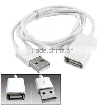 White PVC Metal USB 2.0 Male to Female Extension Adapter Cable Cord 1M 3Ft 0.5M