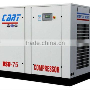 55kW 75HP variable frequency direct driven screw air compressor