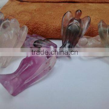 Natural Flourite Carving Angels Handicraft Carved Gemstone Angels Different Shape Different Size photo-4