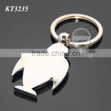 Promotional High Quality Zinc Alloy Custom Or Wholesale Blank Silver Metal Penguin Keychain photo-4