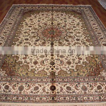 decoration carpet natural colour hand knotted handmade persian silk rug persian handmade silk carpets