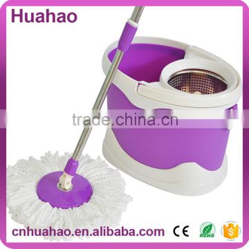 Hand Press Spin Mop with Plastic Basket Bucket