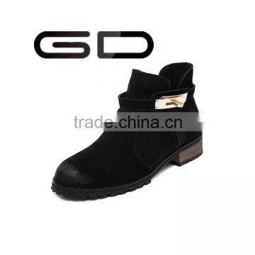 GD leather novelty fashion metal decoration booties shoes for women