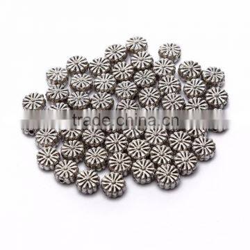 Top Quality 8mm Chrysanthemum Tibetan Silver Flower Metal Spacer Beads 50pcs per Bag For Jewelry Making Findings