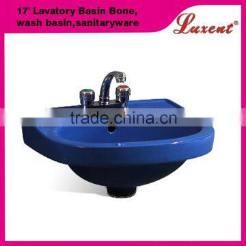 Colorful Ceramic Wash Room 17"Lavatory Basin Light Blue photo-6