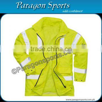 Hi-vis bomber jacket with Reflective Tape, Fluorescent yellow Color