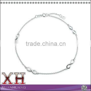 Sterling Silver fIGURE 8 Anklet Infinity Foot Chain