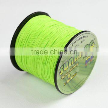 Fishing Equipment 8# 4Strands 500M Fluo-green Color PE Braided Fishing Line