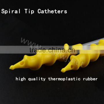 Spiral tip swine insemination catheters, made of high quality thermoplastic rubber