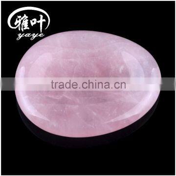 Wholesale 45*35*7mm Natural Rose Quartz gemstone Worry Stone for Massage