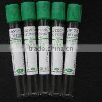 Medical Disposable Vacuum Blood Heparin Tube 5ml