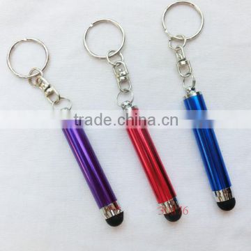 TTO-0601 Mini stylus touch pen with keychain , short touch pen for mobilephone