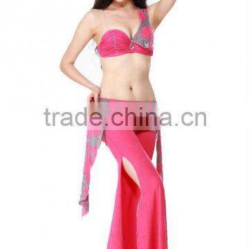 Sexy belly dance practice costume/wear made by printing milk silk(QC2076)