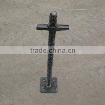 Scaffolding adjustable screw jack base with nut