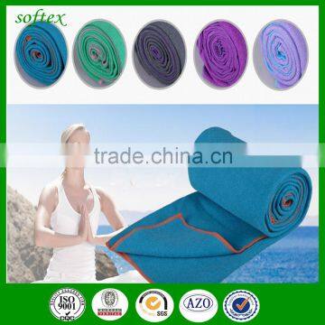 Contrast color absorbent non slip microfiber yoga towel suede