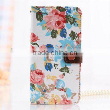 Luxury Flower Pattern Phone Leather Case for iPhone 6 F-IPHLC020