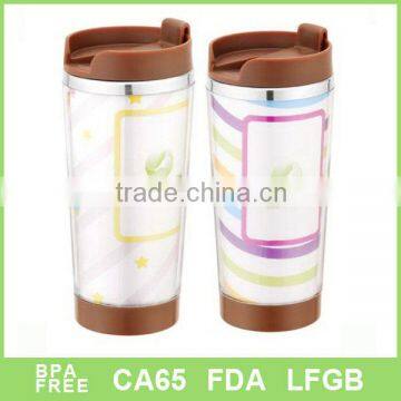 Best quality double wall plastic travel mug