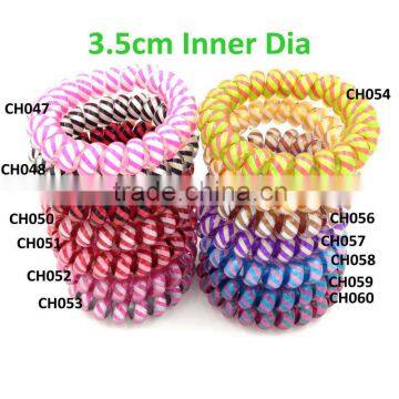 Stripe Pattern Telephone Wire Coil Hair Elastic Band Hair Tie
