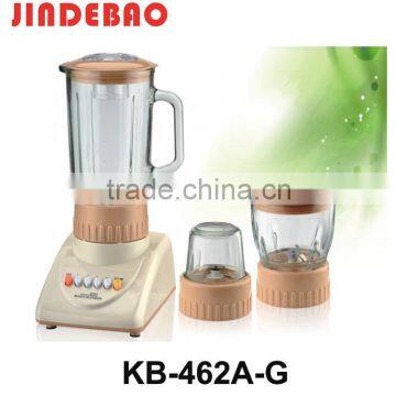 KB-462A-G 3 in 1 Glass Jar Plastic Electric Mixer Grinder Blender