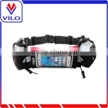Hydration Running Belt with 2BPA Water Bottles with Pouch for Phone