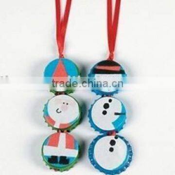 Christmas Bottle Cap Ornament/Bottle Cap Ornament/Christmas Craft Kit