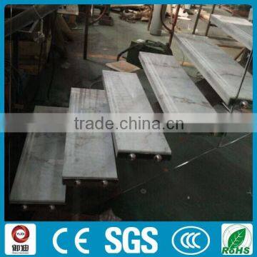 DIY Marble Stone Treads Single Iron Stringer Straight Stairs photo-2
